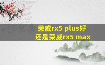 荣威rx5 plus好还是荣威rx5 max